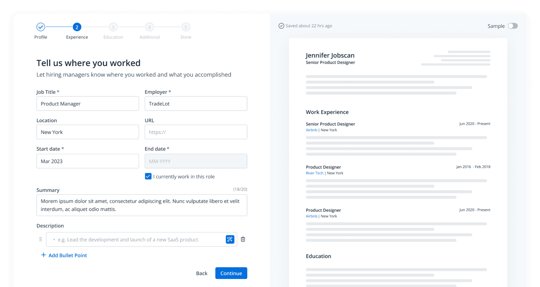 Resume Builder Preview